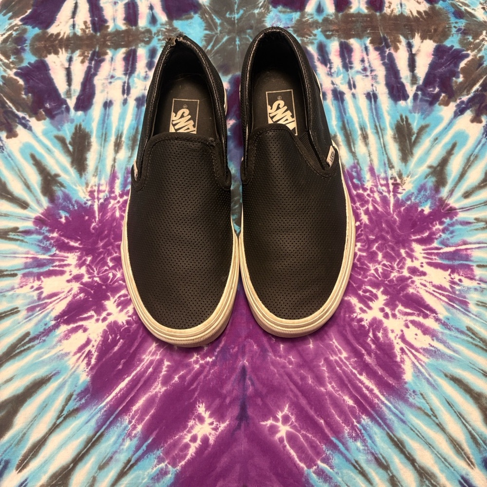 Vans Black Perforated, Slip-On Sneakers for Men 6.5/Women 8 “READ AS IS”